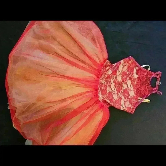 Elegant Burgundy Lace and Tulle Dress for Special Occasions - Picture 4 of 6